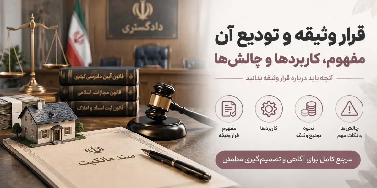 قرار وثیقه و تودیع آن: مفهوم، کاربردها و چالش ها